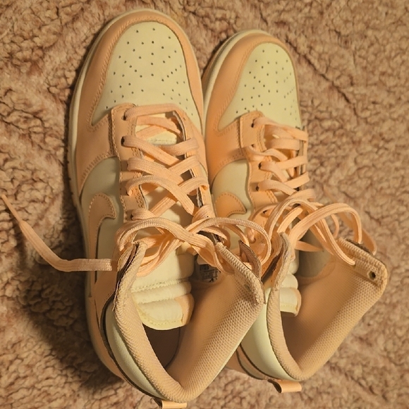 Women's Pink and White High-Top Sneakers - Picture 2 of 3